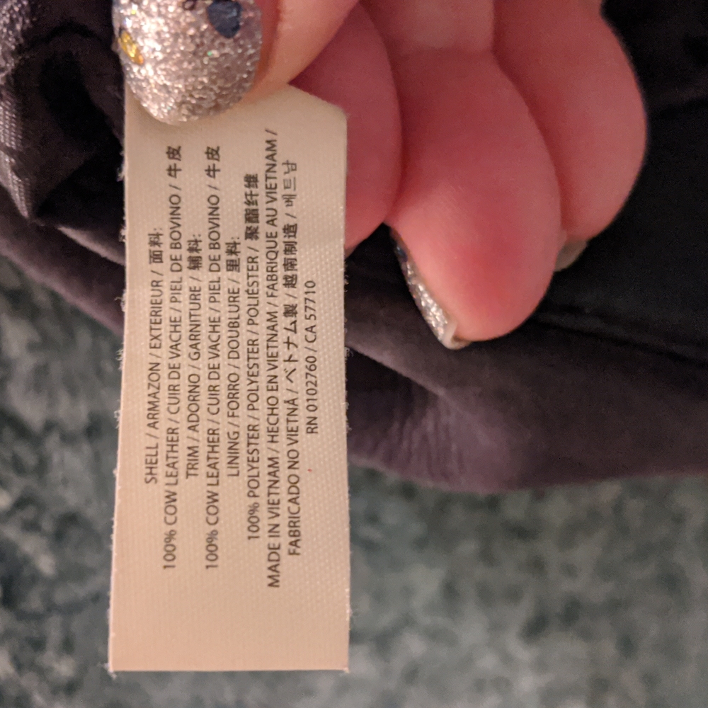 Kate Spade Dark Gray Suede lg purse with lg front pocket, Gold chain & Leather - Picture 5 of 16